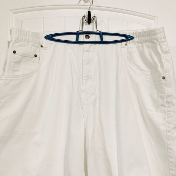 JONATHAN G Vintage men's off-white denim shorts ~ LARGE XL 1X 40" - 41" waist - Picture 3 of 11